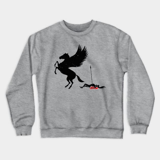 Funny Ancient Greek Pegasus Epic Fail Greek Mythology Crewneck Sweatshirt by BoggsNicolas